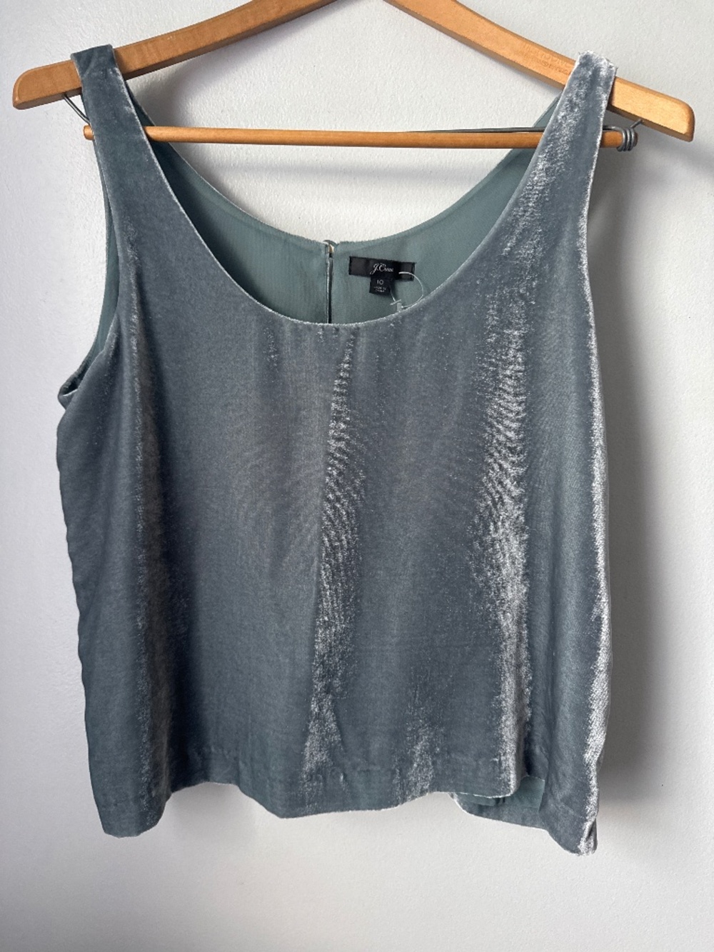 J Crew velvet scoop neck lined tank